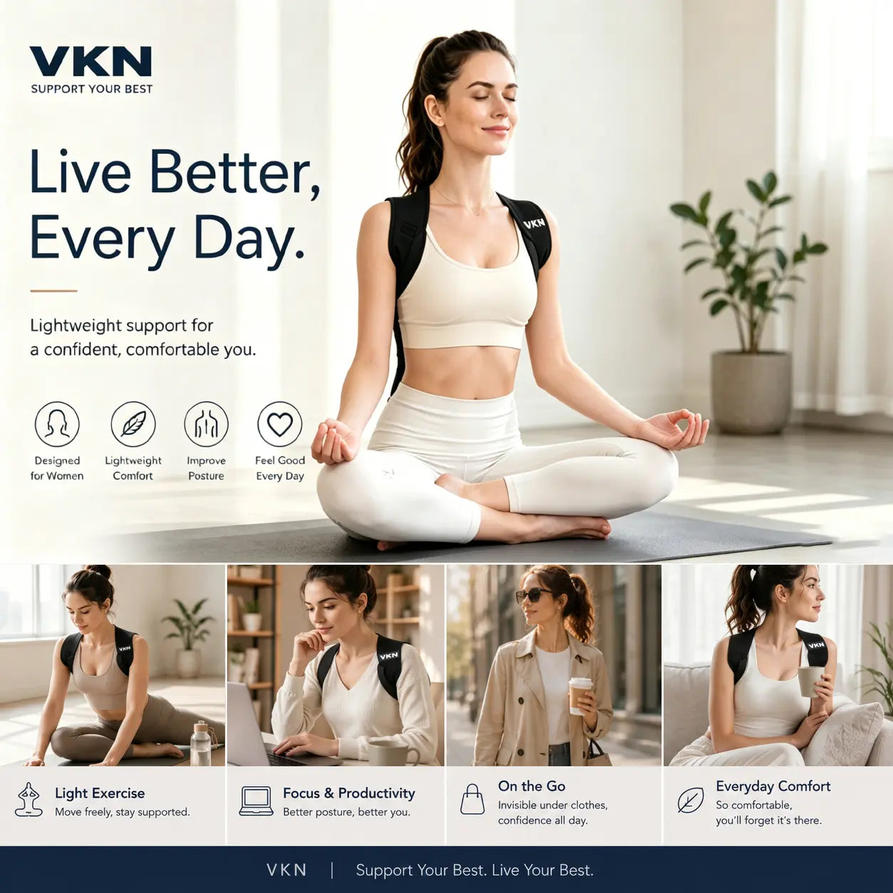 VKN Shoulder Straps - Posture Support Straps for Men & Women